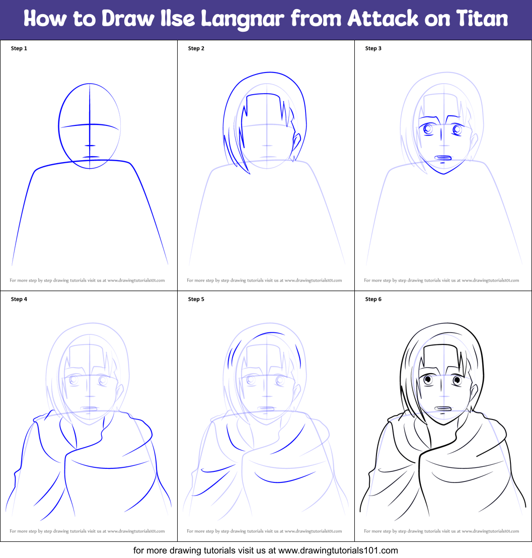 How to Draw Ilse Langnar from Attack on Titan Printable Step by Step