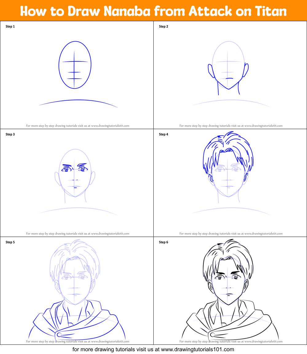 How to Draw Nanaba from Attack on Titan printable step by step drawing