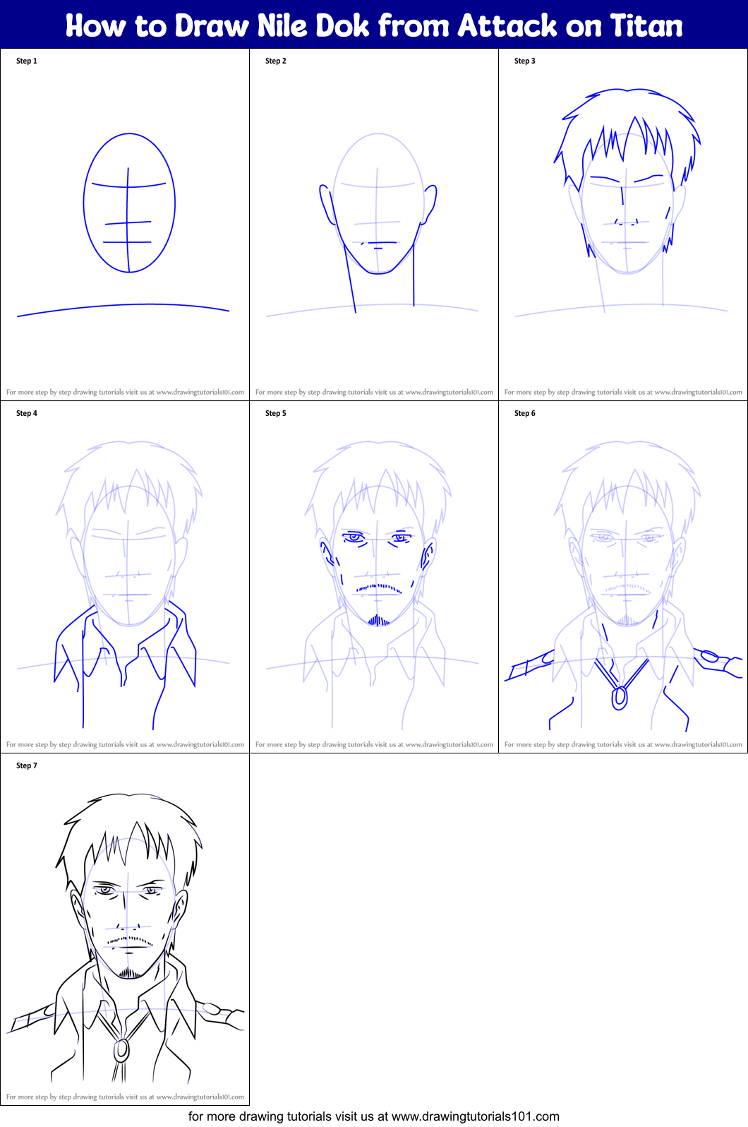 How to Draw Nile Dok from Attack on Titan Printable Step by Step