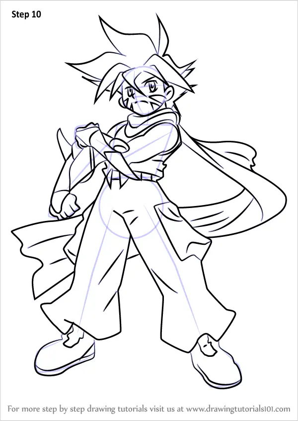 Learn How to Draw Kai Hiwatari from Beyblade (Beyblade) Step by Step :  Drawing Tutorials