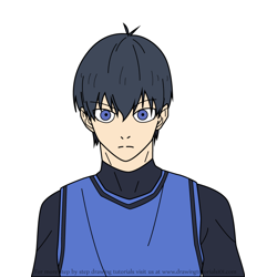 How to Draw Yoichi Isagi in Team Z uniform from Blue Lock