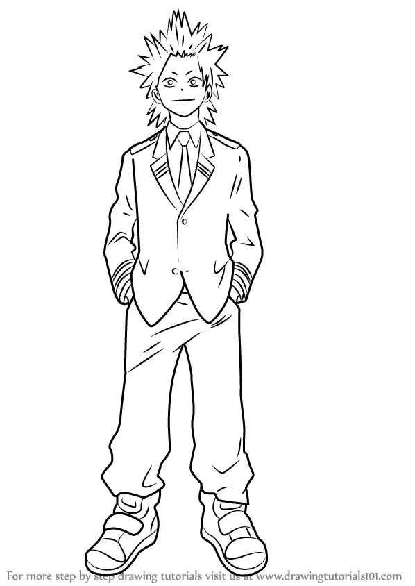 Learn How to Draw Eijirou Kirishima from Boku no Hero Academia (Boku no