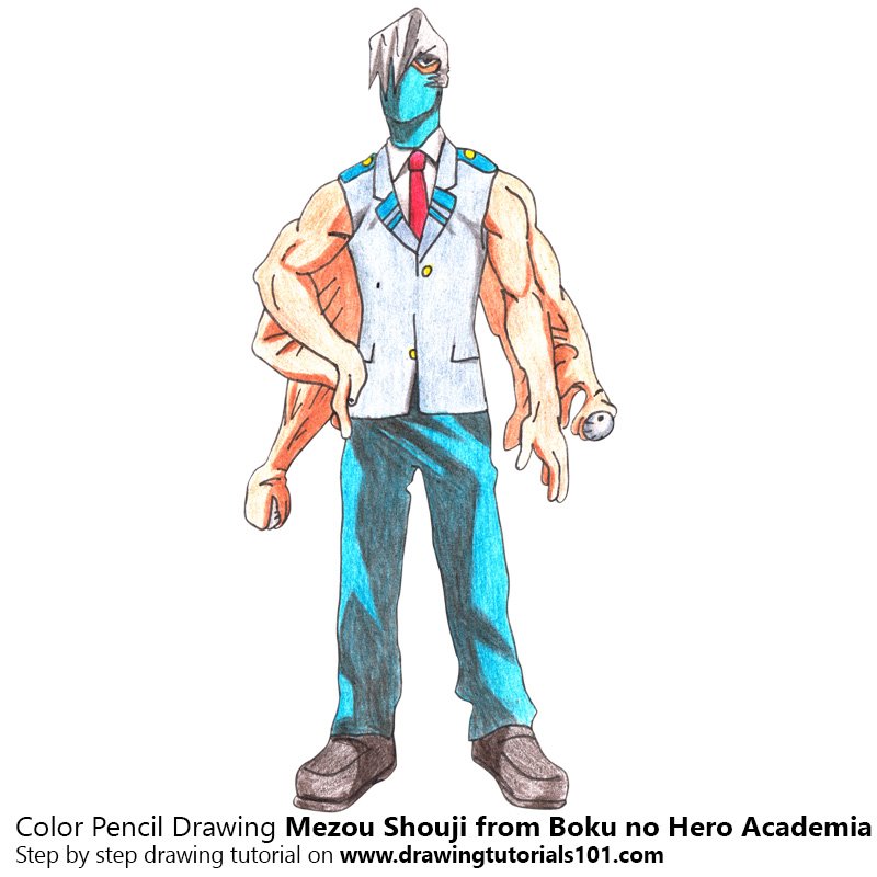 How to Draw Mezou Shouji from Boku no Hero Academia by Color Pencils