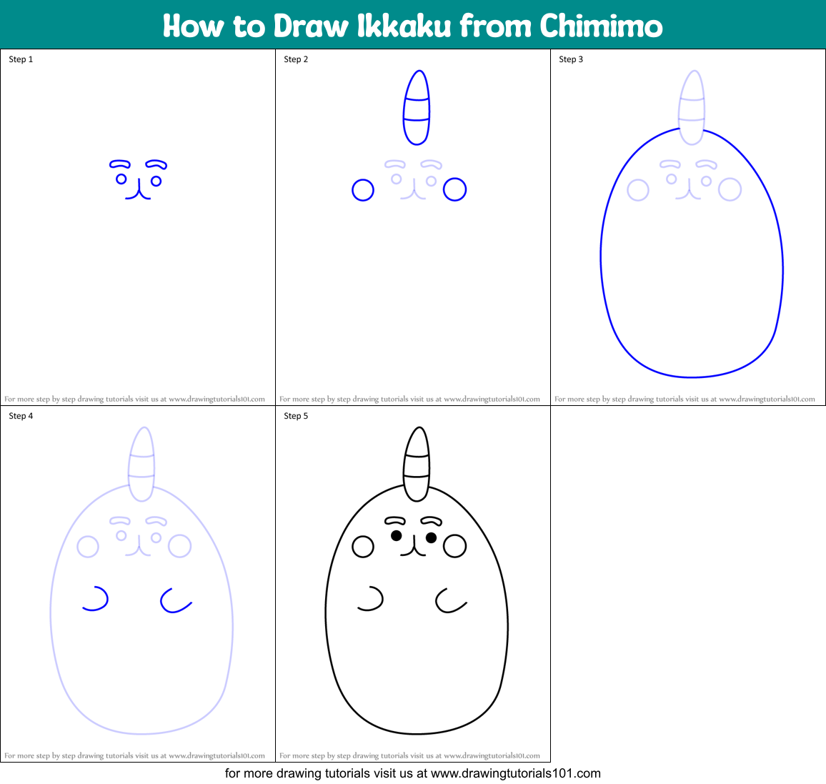 How to Draw Ikkaku from Chimimo Printable Step by Step