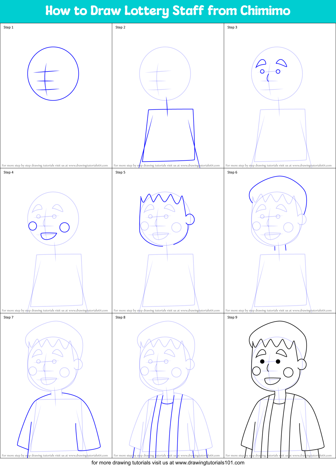 How to Draw Lottery Staff from Chimimo Printable Step by Step