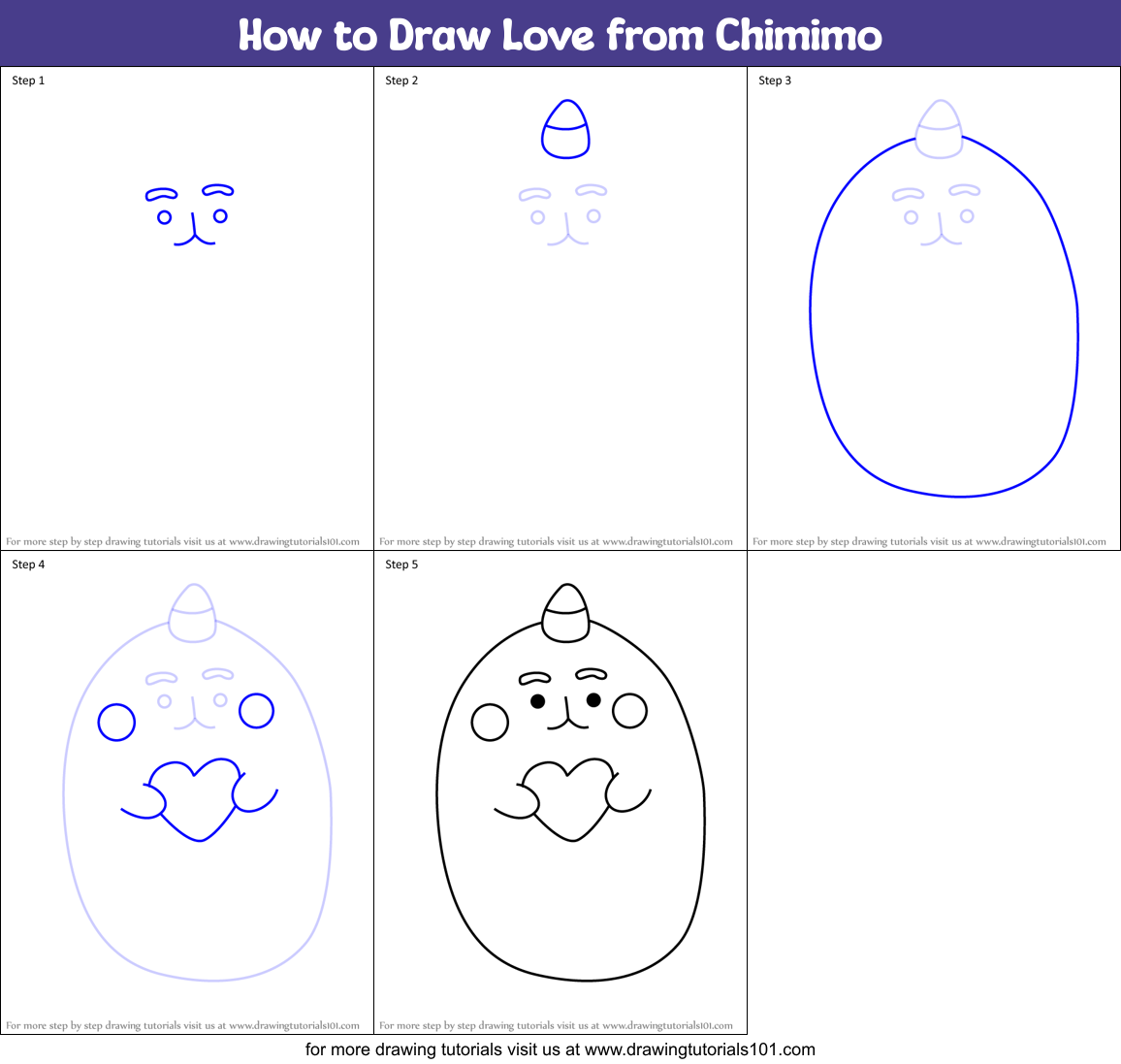How to Draw Love from Chimimo Printable Step by Step