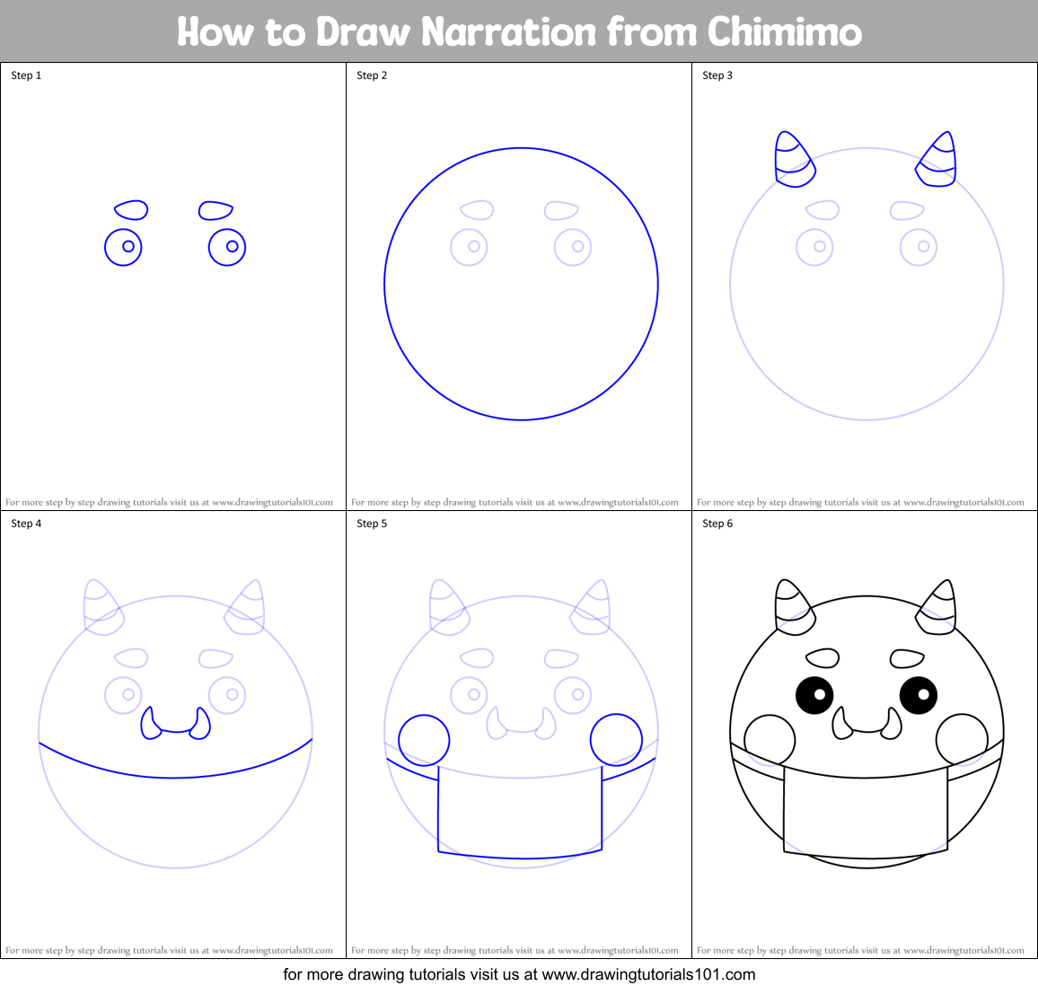 How to Draw Narration from Chimimo Printable Step by Step