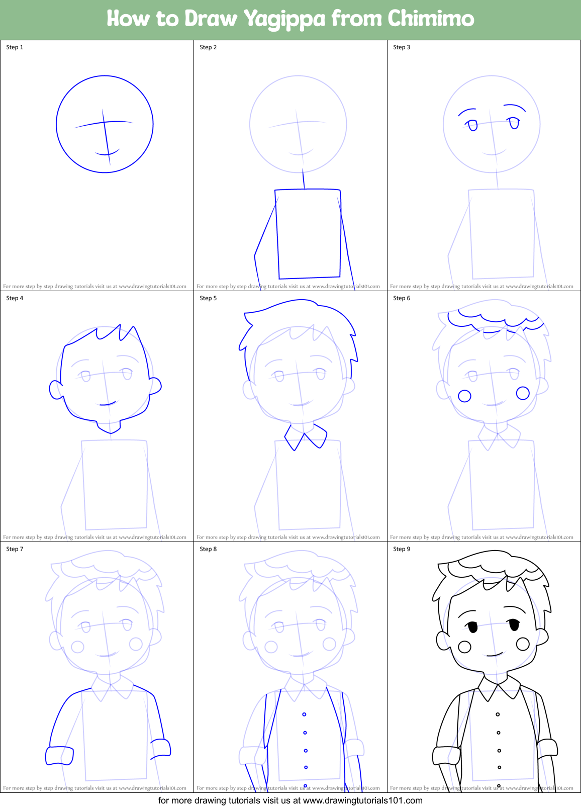 How to Draw Yagippa from Chimimo Printable Step by Step