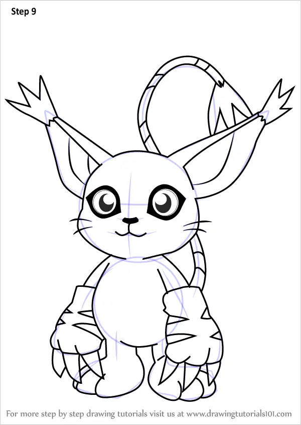Learn How to Draw Gatomon from Digimon (Digimon) Step by Step : Drawing