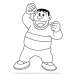 How to Draw Gian from Doraemon