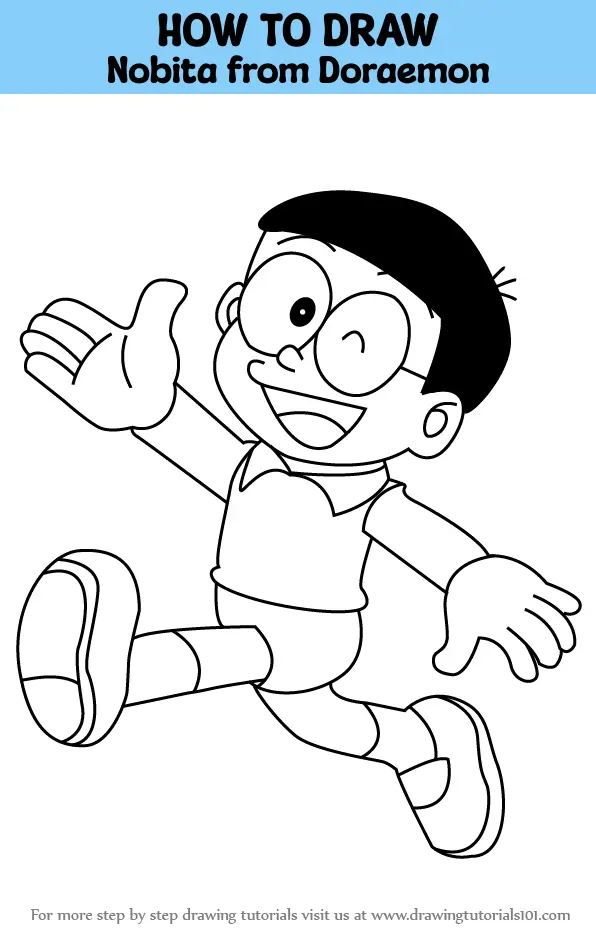 How to Draw Nobita From Doraemon || step by step - color drawing - YouTube