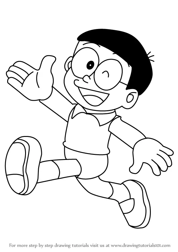 Learn How to Draw  Nobita from Doraemon  Doraemon  Step by 