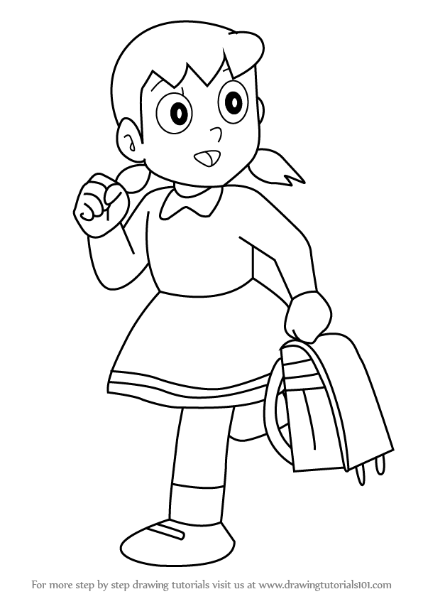 how to draw Shizuka from Doraemon step 0