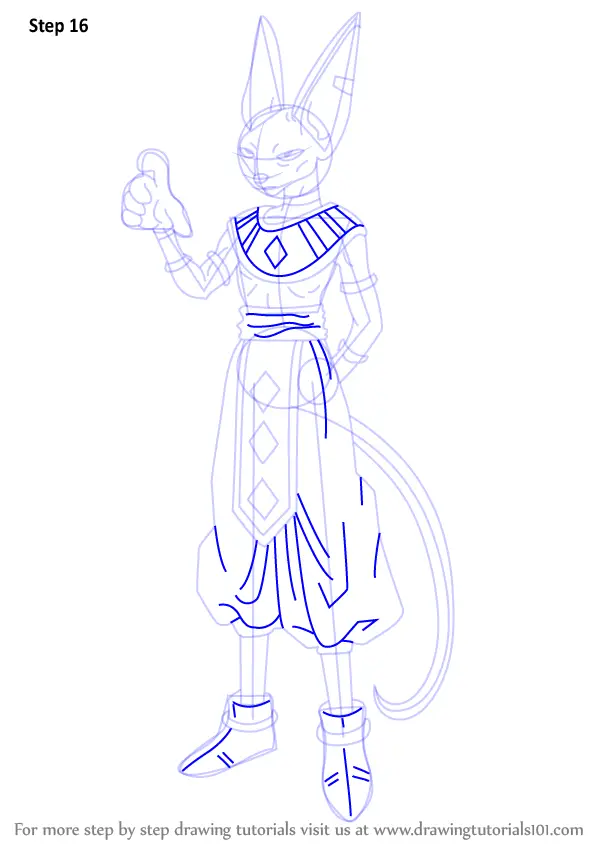 Learn How to Draw Beerus from Dragon Ball Z (Dragon Ball Z) Step by