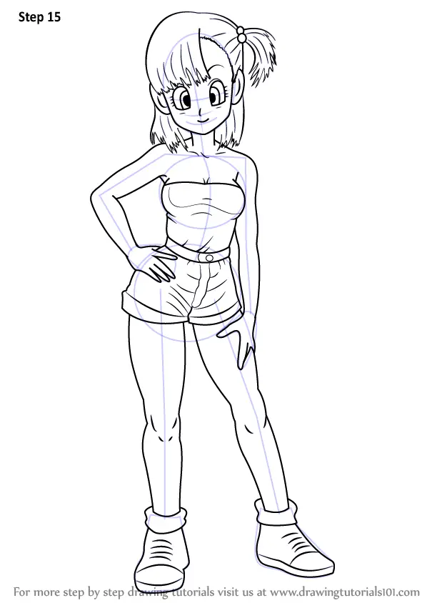 Learn How To Draw Bulma From Dragon Ball Z Dragon Ball Z Step By Step Drawing Tutorials