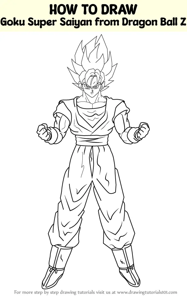 How To Draw Goku Super Saiyan 4 - Step By Step Tutorial 