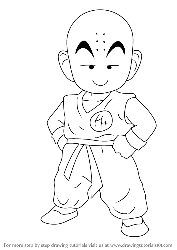 Learn How to Draw Kuririn from Dragon Ball Z (Dragon Ball ...