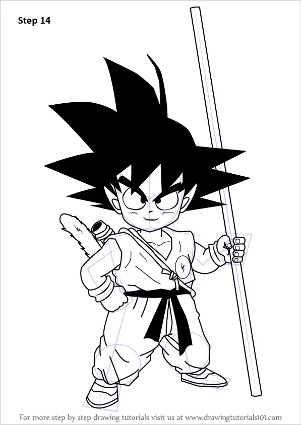 Learn How to Draw Son Goku from Dragon Ball Z (Dragon Ball Z) Step by Step  : Drawing Tutorials