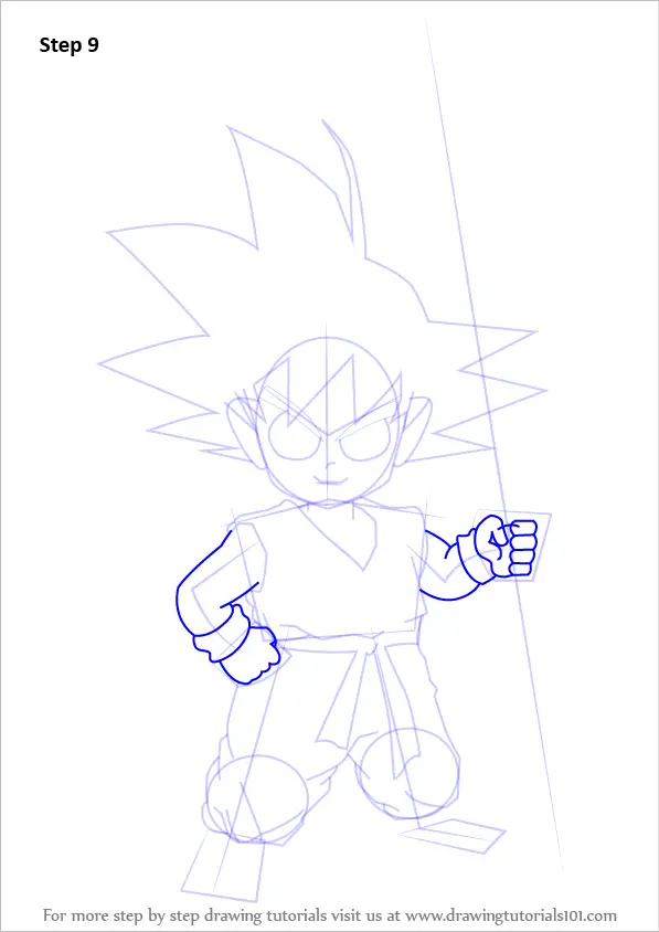Learn How to Draw Son Goku from Dragon Ball Z (Dragon Ball Z) Step by