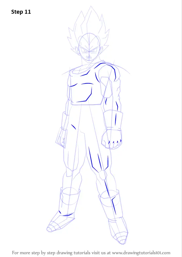 Learn How To Draw Vegeta From Dragon Ball Z Dragon Ball Z Step By Step Drawing Tutorials