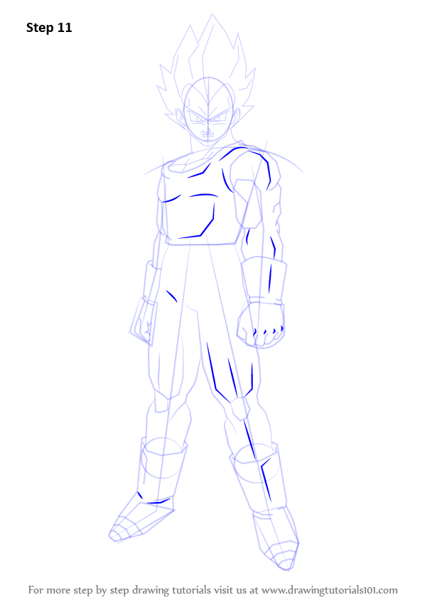 Learn How To Draw Vegeta From Dragon Ball Z Dragon Ball Z Step By Step Drawing Tutorials