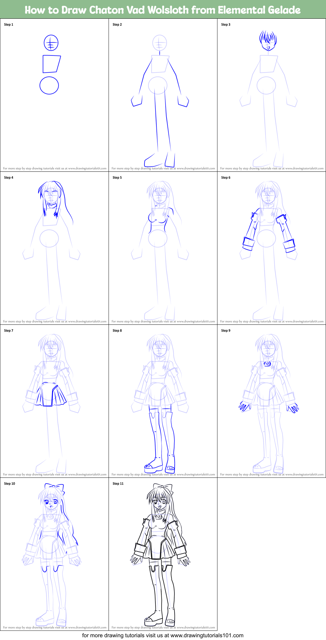 How to Draw Chaton Vad Wolsloth from Elemental Gelade Printable Step by Step