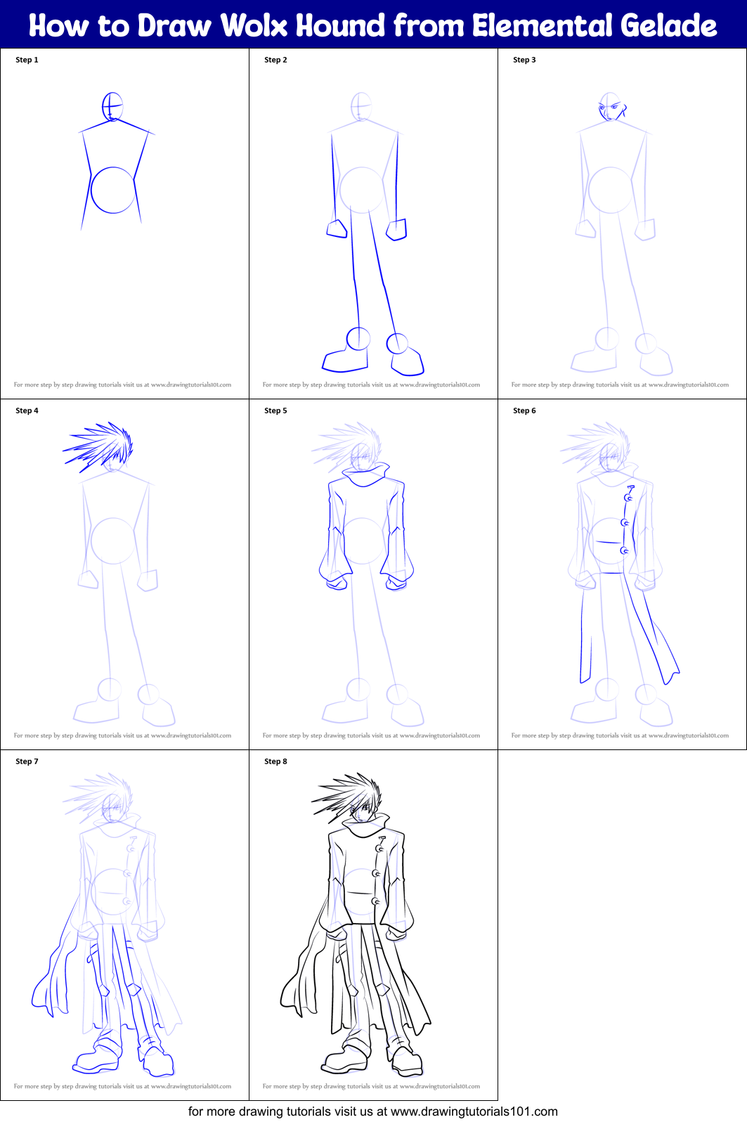 How to Draw Wolx Hound from Elemental Gelade Printable Step by Step