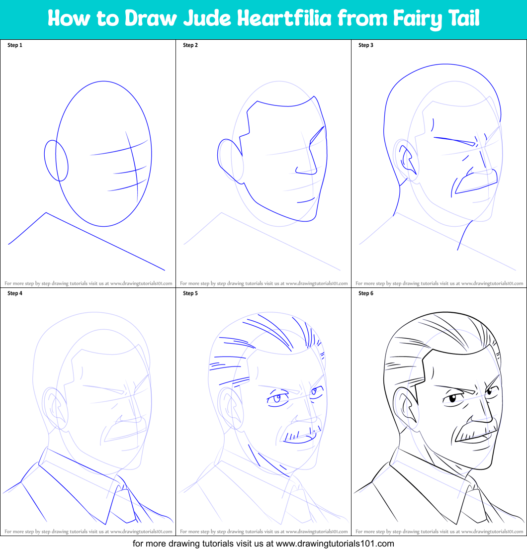 How to Draw Jude Heartfilia from Fairy Tail Printable Step by Step