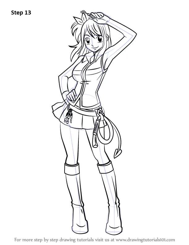 Learn How to Draw Lucy Heartfilia from Fairy Tail (Fairy Tail) Step by