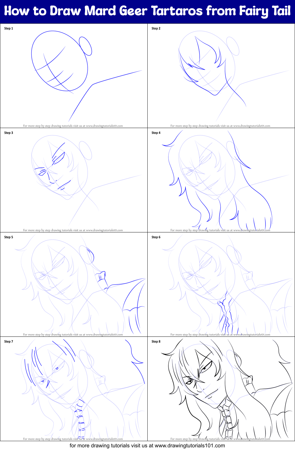 How to Draw Mard Geer Tartaros from Fairy Tail Printable Step by Step
