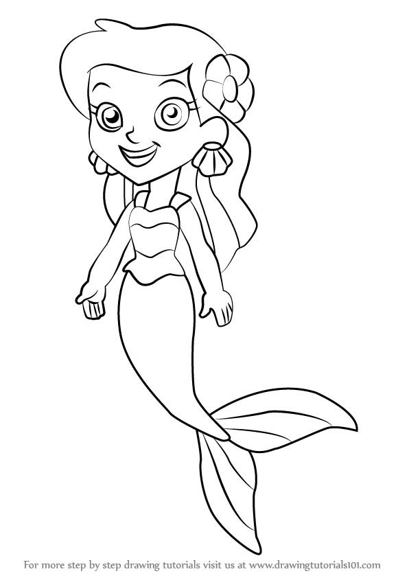 How to Draw Marina the Mermaid from Jake and the Never ...