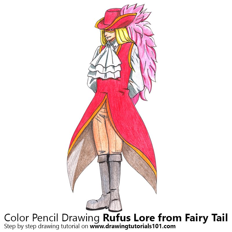 How to Draw Rufus Lore from Fairy Tail by Color Pencils
