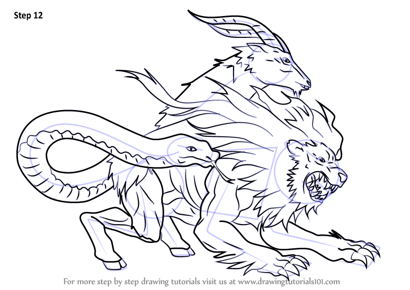 Learn How to Draw Chimera from Fate-Grand Order (Fate-Grand Order) Step