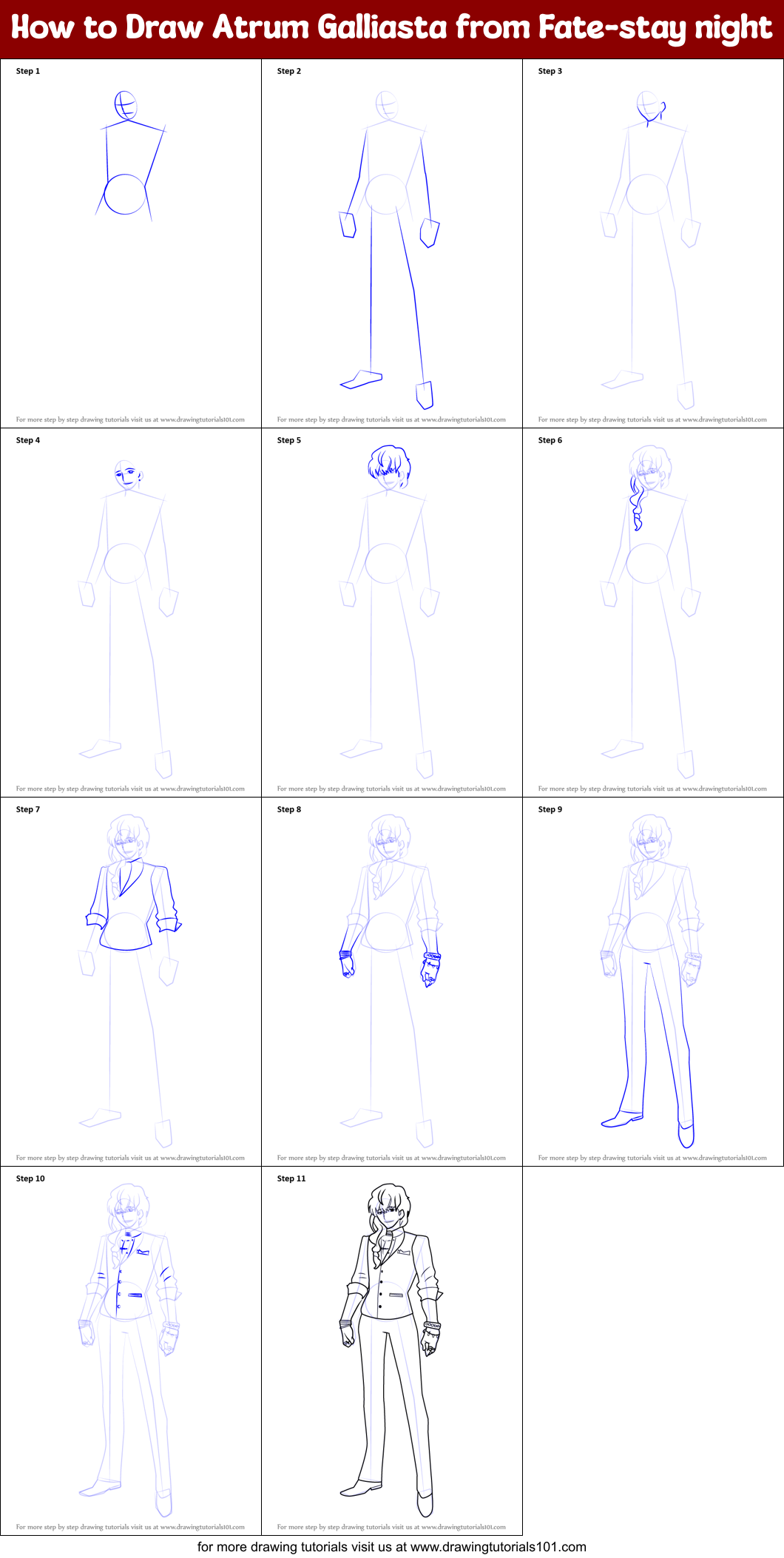 How to Draw Atrum Galliasta from Fate-stay night Printable Step by Step