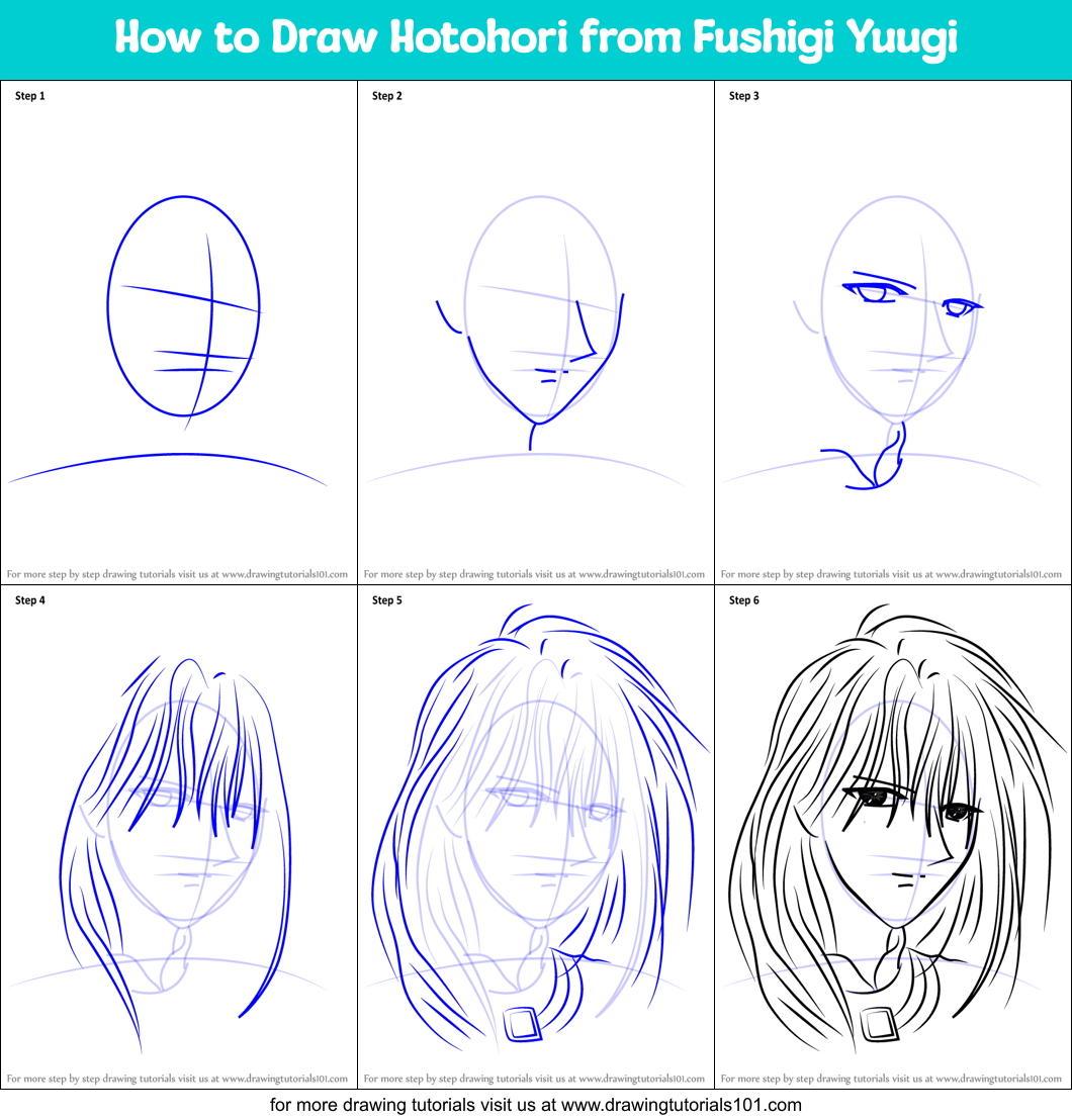 How to Draw Hotohori from Fushigi Yuugi Printable Step by Step