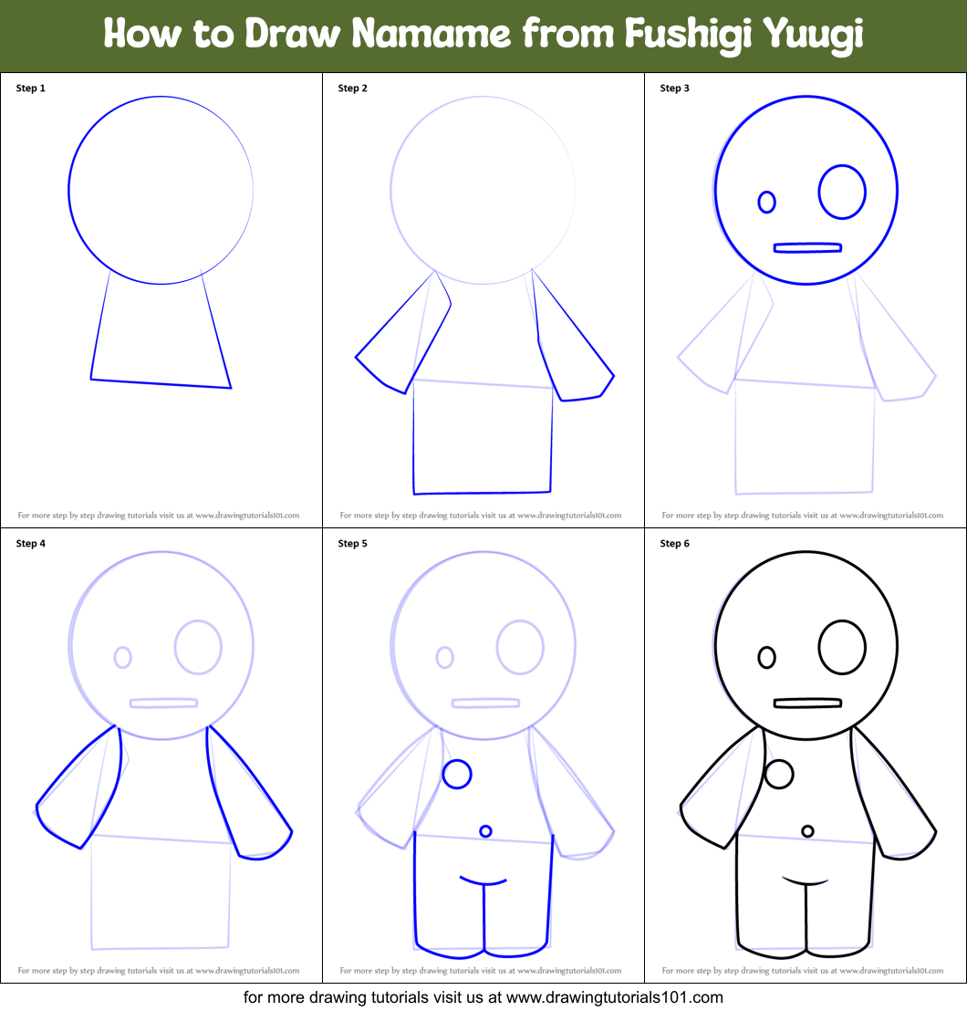 How to Draw Namame from Fushigi Yuugi Printable Step by Step