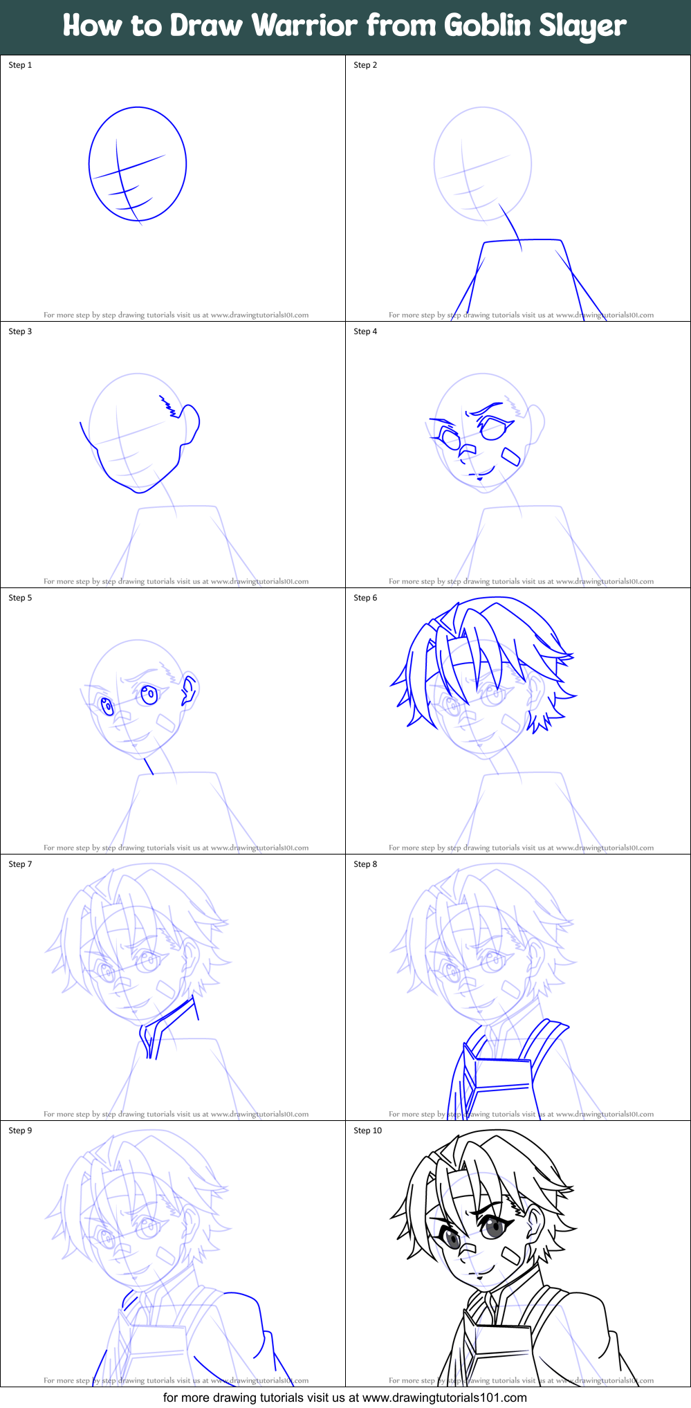 How to Draw Warrior from Goblin Slayer Printable Step by Step