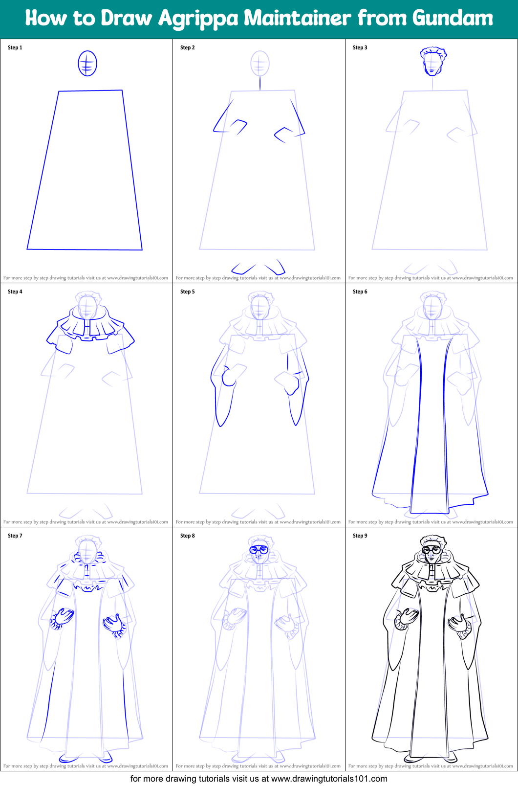 How to Draw Agrippa Maintainer from Gundam Printable Step by Step