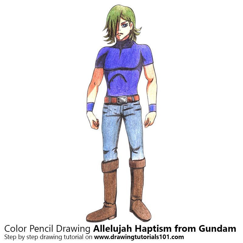 How to Draw Allelujah Haptism from Gundam by Color Pencils