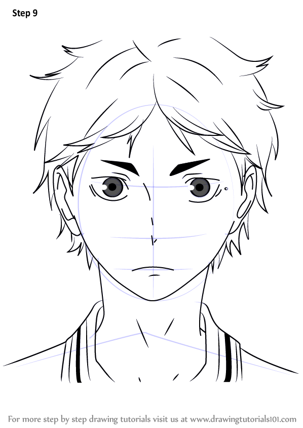 Step by Step How to Draw Koushi Sugawara from Haikyuu