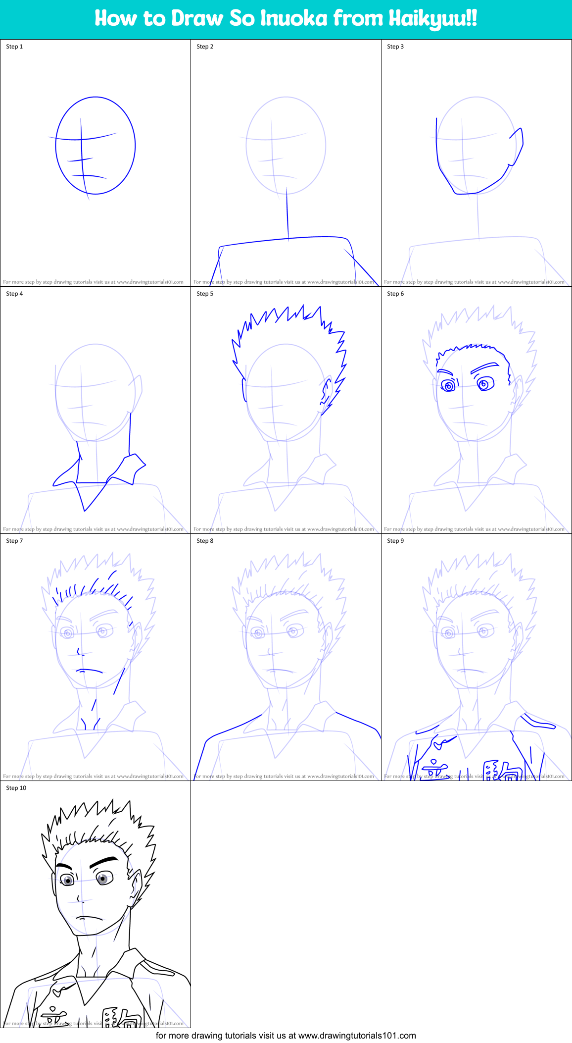 How to Draw So Inuoka from Haikyuu!! Printable Step by Step