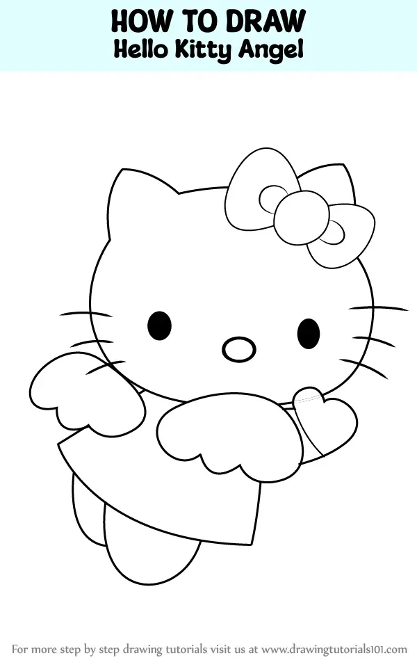 Easy How to Draw Hello Kitty Tutorial Video and Coloring Page