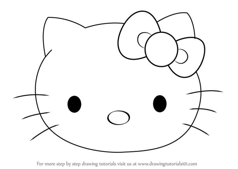 How to draw Hello Kitty - DrawingTutorials101.com  Hello kitty coloring,  Kitty coloring, Hello kitty colouring pages