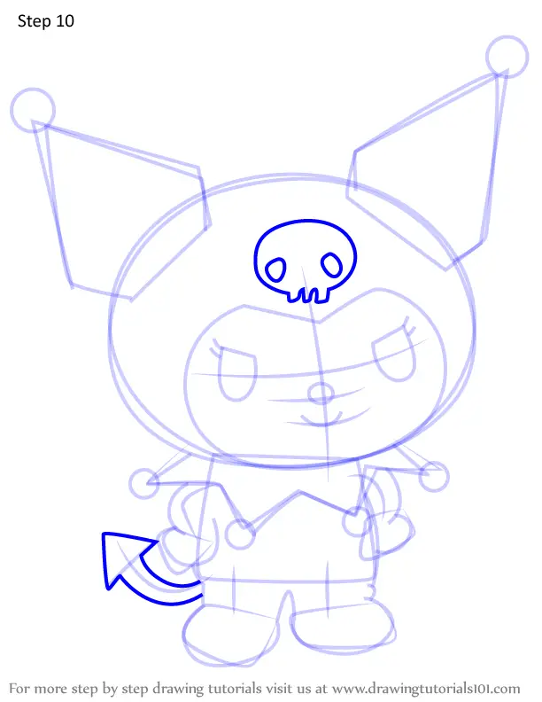 Download Step by Step How to Draw Kuromi from Hello Kitty : DrawingTutorials101.com