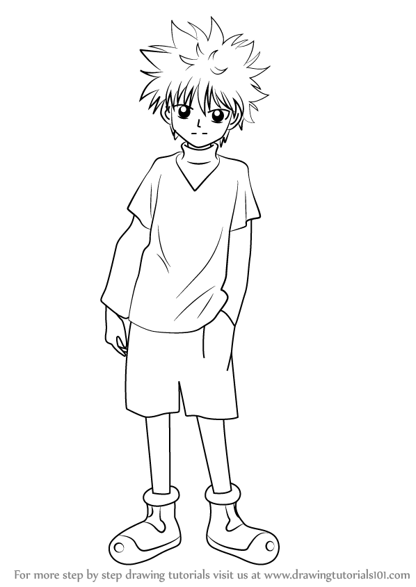 Learn How To Draw Killua Zoldyck From Hunter X Hunter Hunter Hunter Step By Step Drawing Tutorials