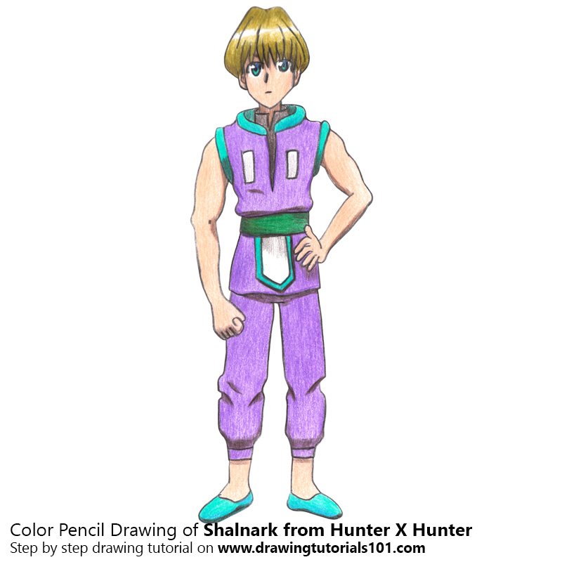 How to Draw Shalnark from Hunter X Hunter by Color Pencils