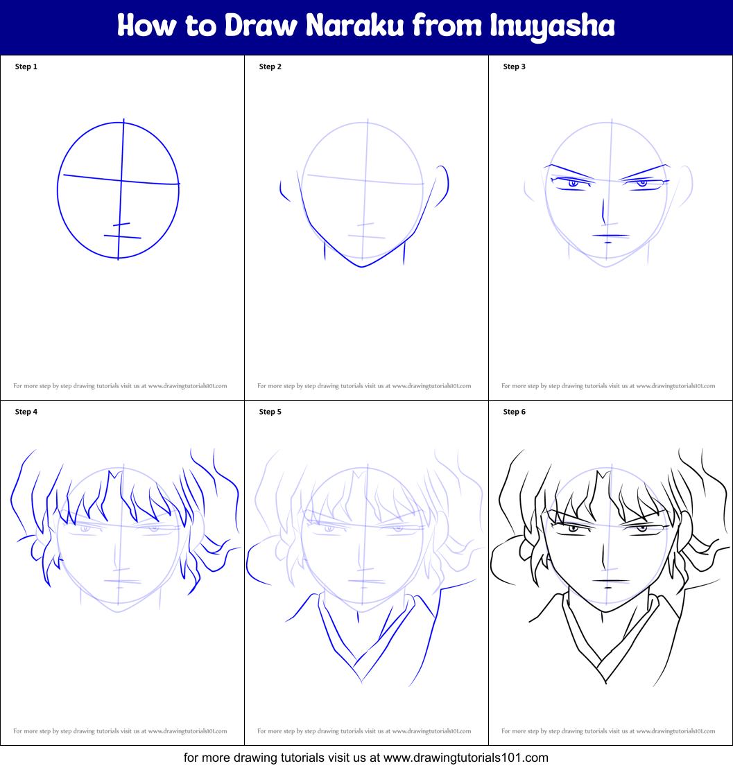 How to Draw Naraku from Inuyasha Printable Step by Step