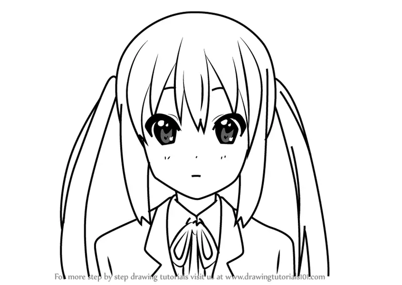 Step by Step How to Draw Azusa Nakano from K-ON ...