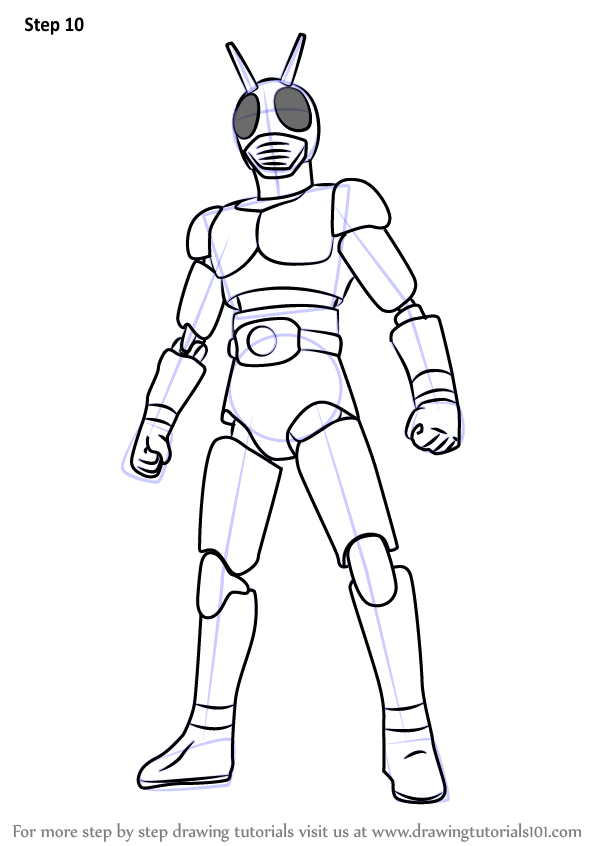 Learn How To Draw Kamen Rider Kamen Rider Step By Step Drawing Tutorials