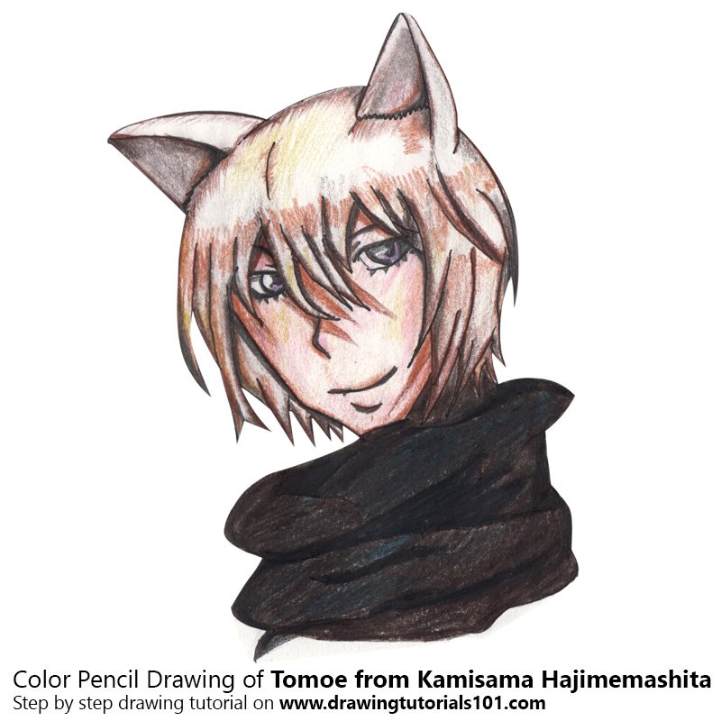 How to Draw Tomoe from Kamisama Hajimemashita by Color Pencils